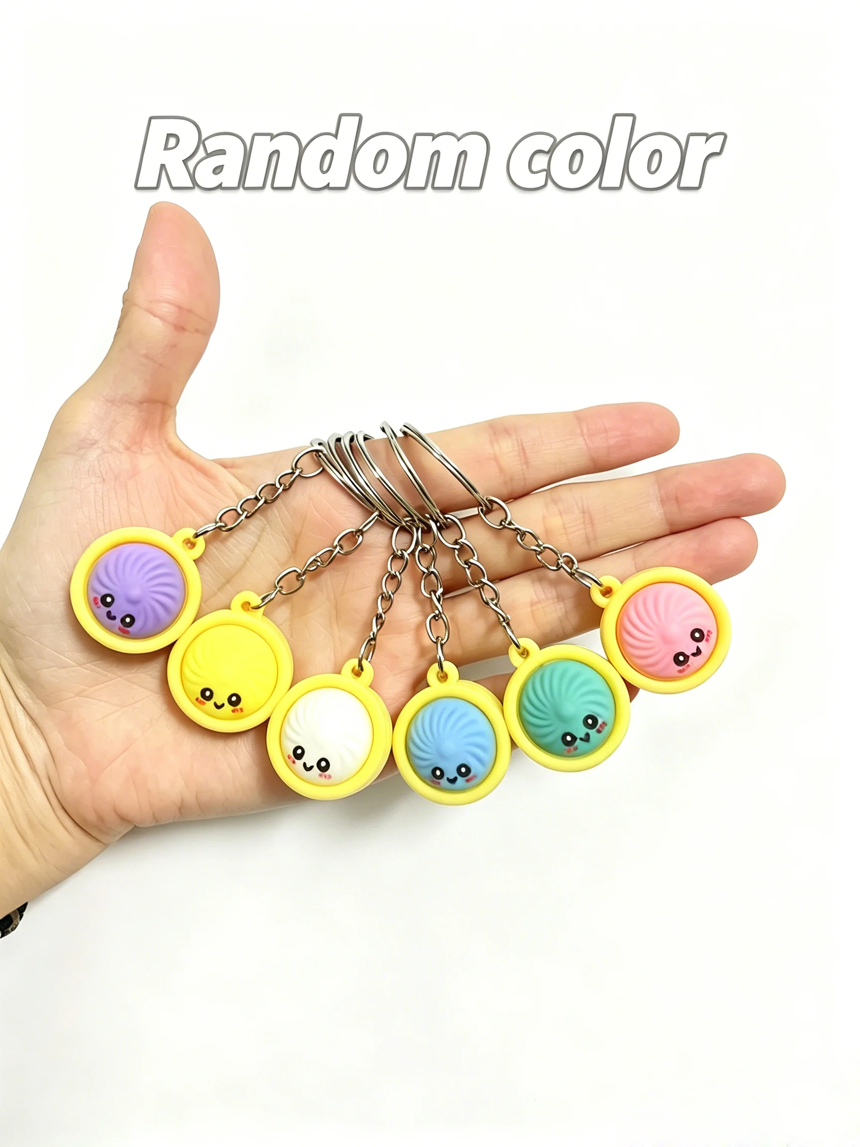 6/12Pcs Dumpling Keychains Cute Baozi w/Steamer Random Color for GiftBags PartyFavors wedding favors for guests