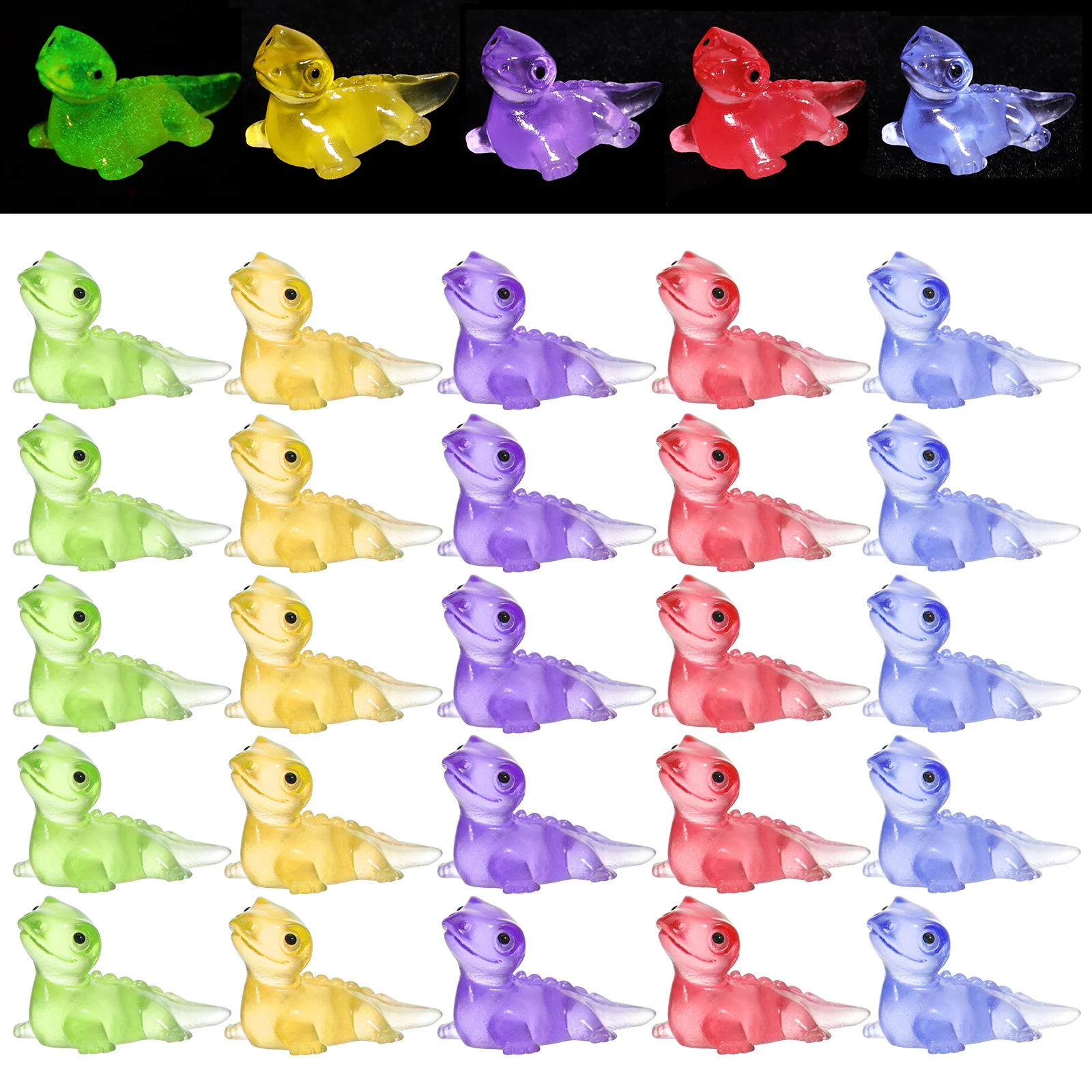 

100 Pcs Lizards Resin Mini Figures Colorful Garden L Accessories Statue Collection Animal Thing