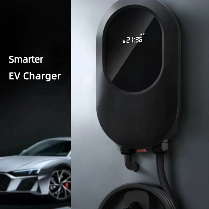 New 7kw 11kw 22kw Smart Wall-mounted EV Charger Fast Electric Vehicle Charging Station 32a Type 2 Wallbox for Home Use