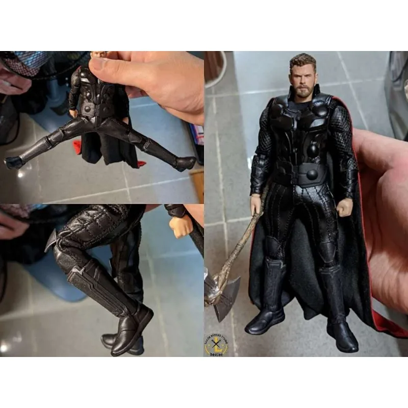 

1/12 Scale Soldier Thor Handmade Black PU Leather Pants Clothes Model for 6'' ML Action Figures Scene Accessories DIY
