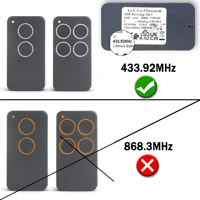 Imagem -02 - Controle Remoto da Porta da Garagem Clone Yng605 v2 Phoenix Phoenix Phoix Phoix Phoix Phoix Phoix Baty2 Toy4 Tsc Trc Txc 43392 Mhz