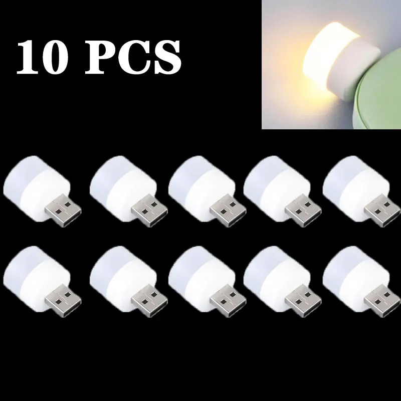 Imagem -05 - Usb Portátil Led Night Light Super Birght Luz do Livro Leitura Lâmpada de Mesa Poder Natal 3w 5v 10 Pcs