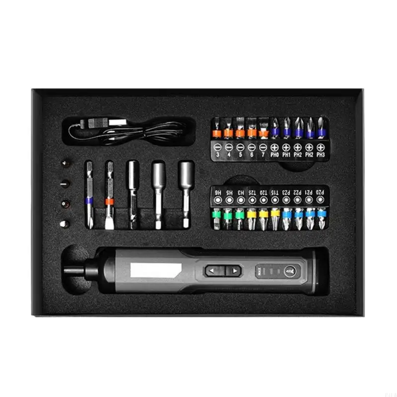 Tournevis électrique rechargeable F1CA avec lumière LED multi-bits type C