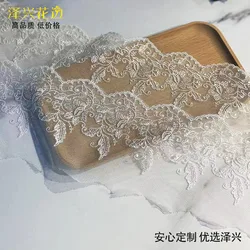 3 Yards 12cm wide White Ivory Lace Ribbon Wedding Embroidered Diy Handmade Patchwork Lace Trim Sewing Supplies DIY Crafts