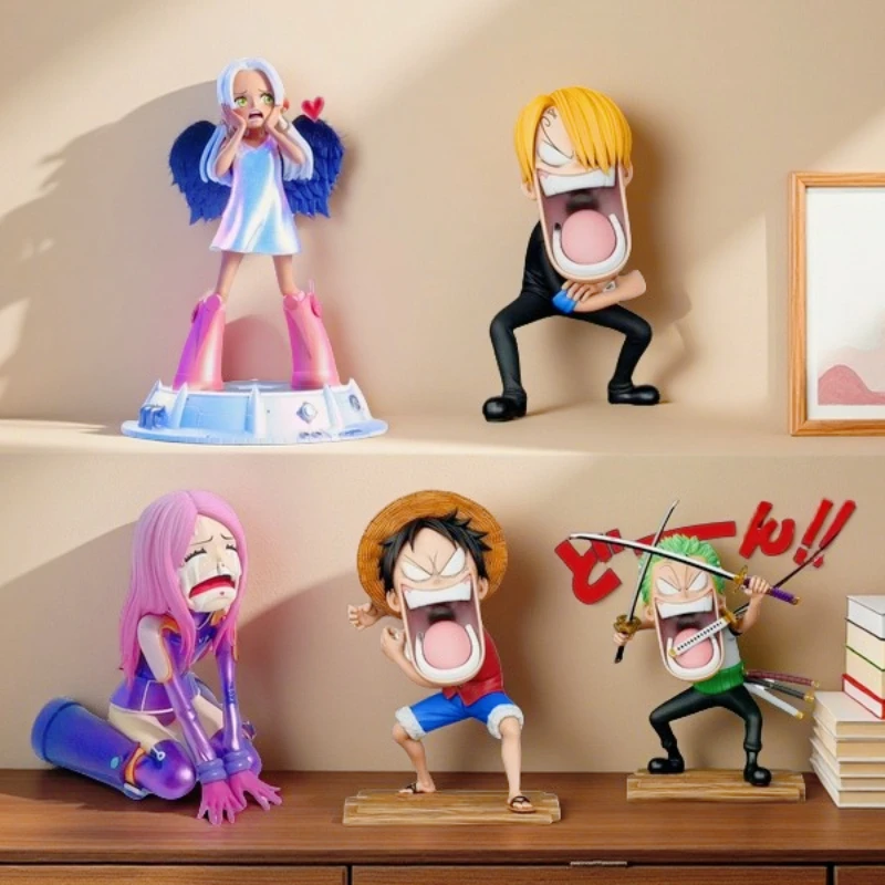 

Anime Captains Sanji Funny Model One Piece Hungry Trio Statue Luffy Roronoa Zoro Jewelry Bonney Action Figure PVC Collection Toy