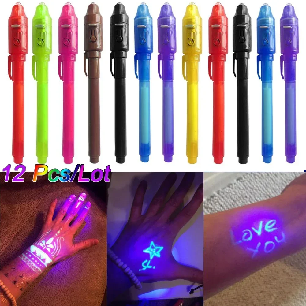 1pc Invisible Ink Magic Lamp Pen UV Large Head UV Lamp PenKids Party Favors Toys Gift