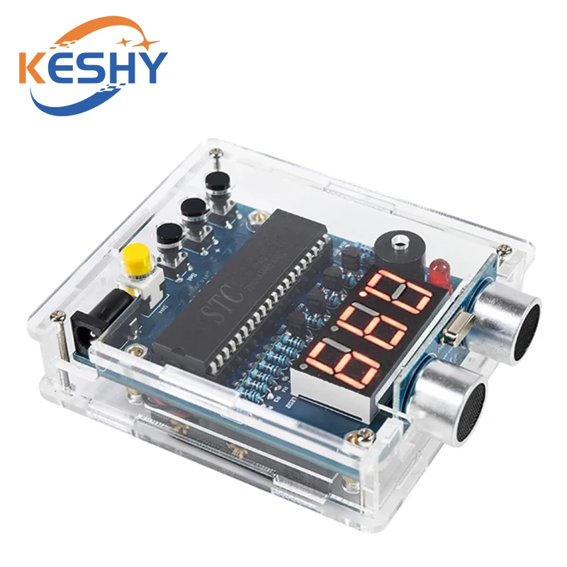 

DIY Ultrasonic Ranging Electronic Kit STC with LED Measuring Distance 0-4M Radar Alarm DIY Soldering Project Practice Solder