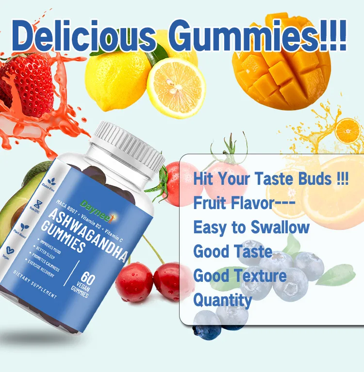 Ashwagandha Gummies Stress Anxiety Relief Well Sleep Fudge Reduce Stress and Improve Sleep Promoting Calmness Exercise Recovery