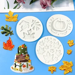 Pumpkin Maple Leaves Mold-YAWOOYA Fall Fondant Molds Silicone for Fall Harvest Thanksgiving Halloween Cake Decorations Mold Choc