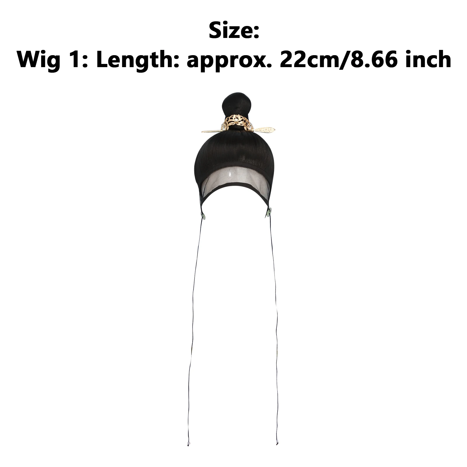 Parrucca unisex per bambini con fascia cinese antica, copricapo in stile tradizionale con forcina per giochi di ruolo cosplay