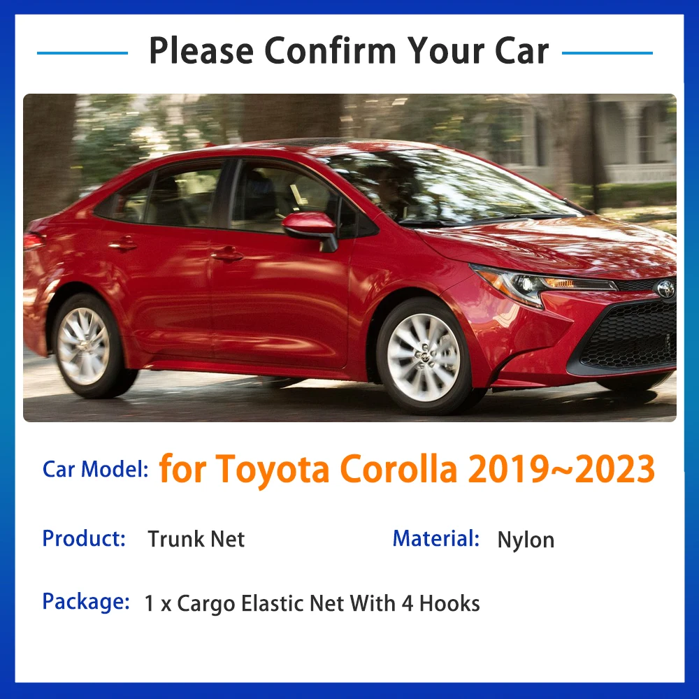 for Toyota Corolla E210 2023~2019 2021 2022 Sedan Estate Accessories Car Boot Trunk Cargo Net Elastic Storage Organizer Stickers