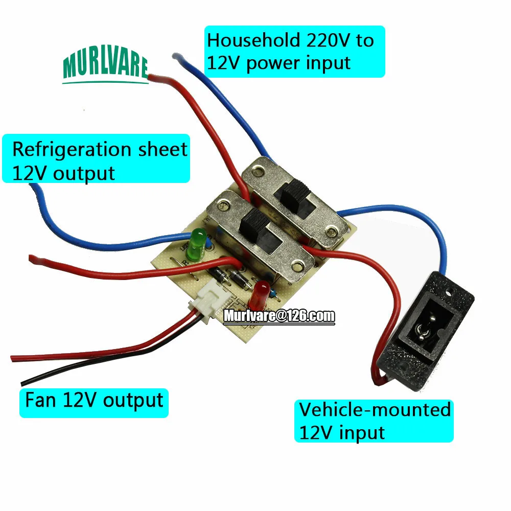 Car Refrigerator Maintenance Parts Double Switch  12V Power Board With Wire