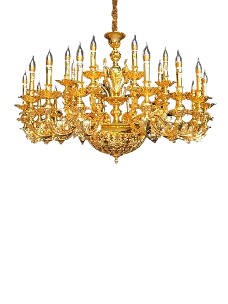 

New French alloy living room dining room light European luxury villa duplex building hotel lobby retro chandelier low price