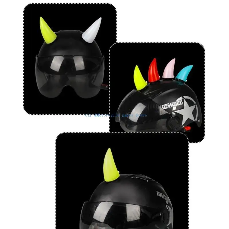 Y9UC Elektrische Fiets Motorhelm Cool Devil Ox Hoorn Decor Off Road Hoofddeksels Duivel