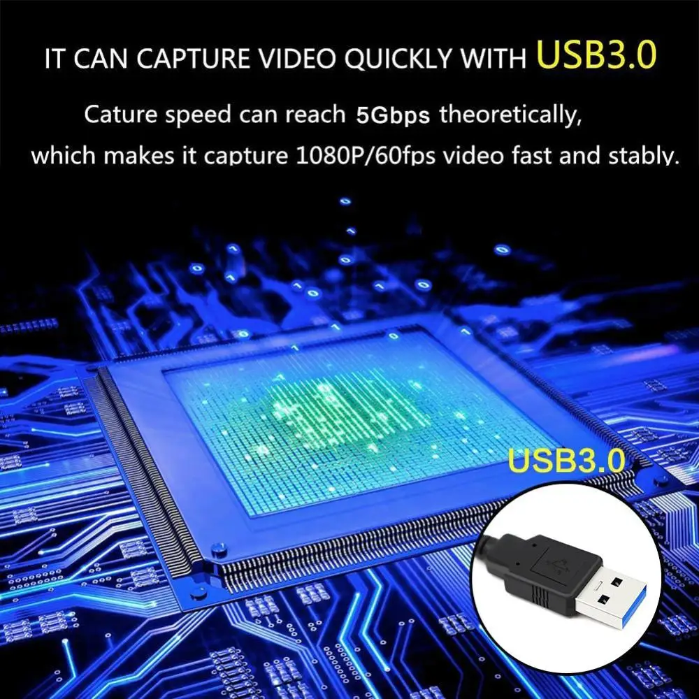Carte de capture de jeu Mini USB 2.0, compatible HDMI, Plug and Play, diffusion en direct, vidéo statique, 1080p, 60Hz