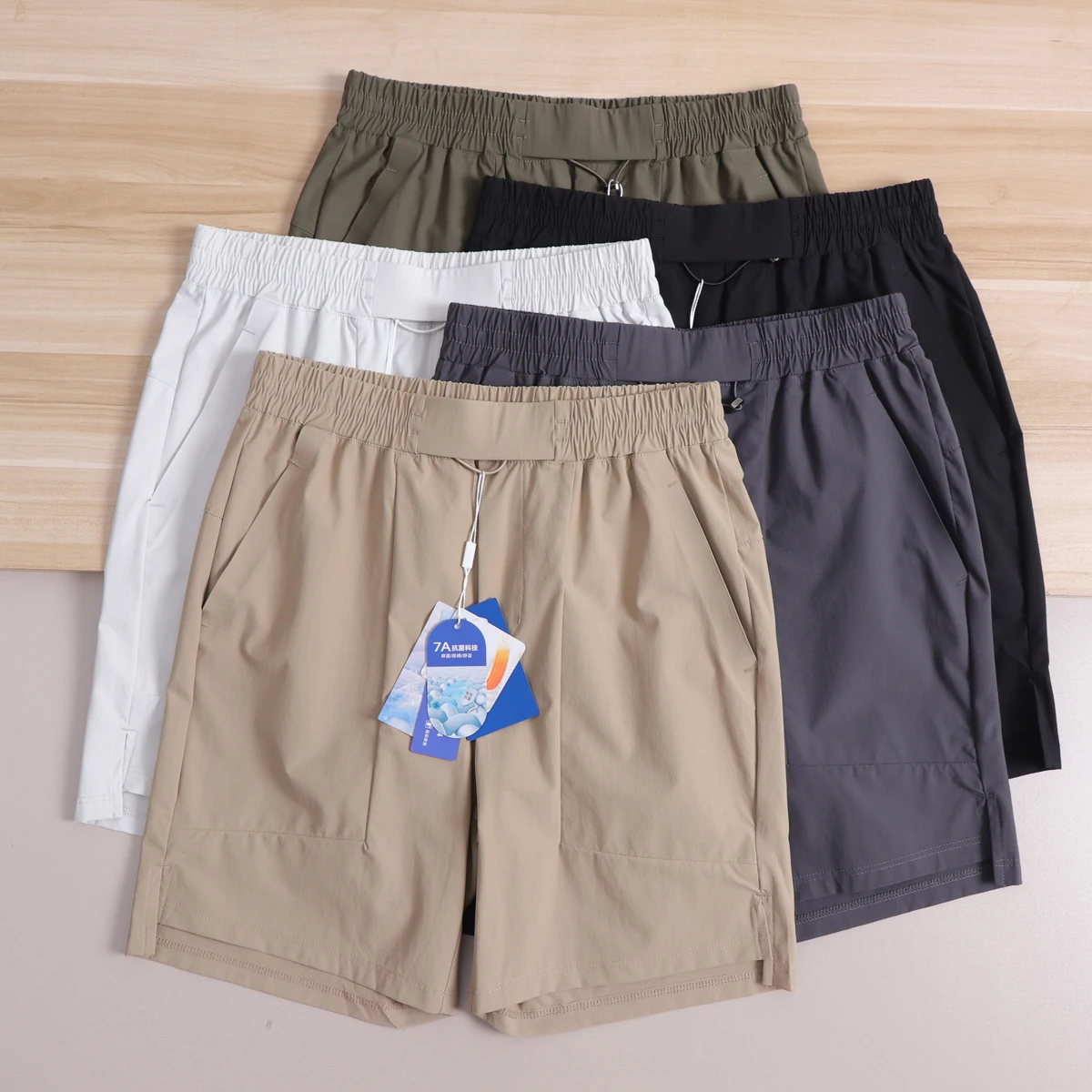 Ice Silk Short Pants Men's Summer Outdoor Quick Dry Breathable Casual Sports Five-Point Shorts Standard Fit Nylon Lycra Blend