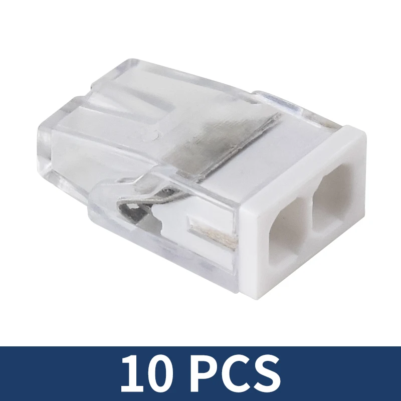 10 Pcs CMK20 Mini Quick Wiring Cable Connector 2 Pins Conductor Push-In Terminal Block Hard Tiny Electrical Fast Lighting Wiring