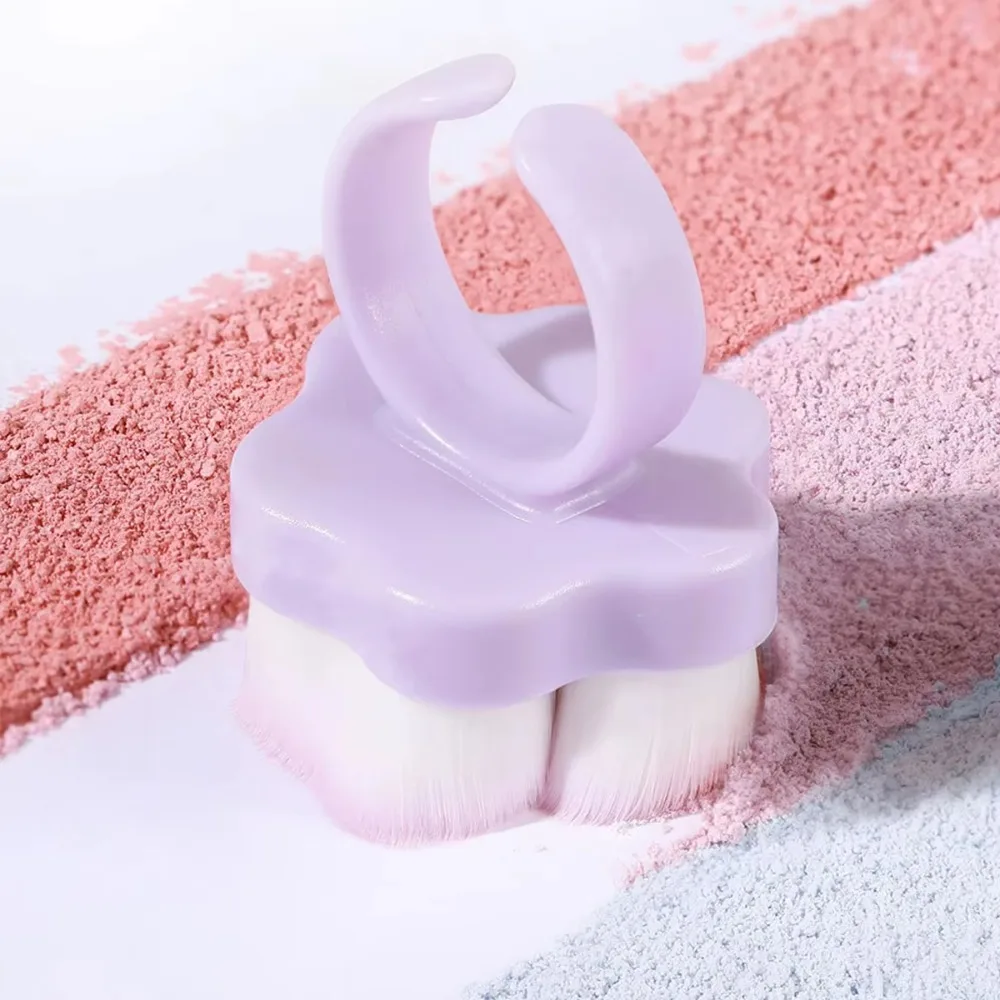 Cepillo de Plástico para Polvo de Uñas, Diseño de Pata de Gato, Cerdas Suaves, Cepillo Limpiador de Polvo para Manicura, Estilo Anillo para Dedo, Cepillos para Polvo de Uñas, Arte de Uñas