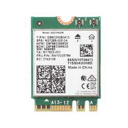 AX210 AX210NGW Network Card M.2 NGFF 2.4Ghz/5G WI-FI 6E 2400Mbps WiFi Card 802.11Ax Bluetooth 5.2 WiFi Adapter