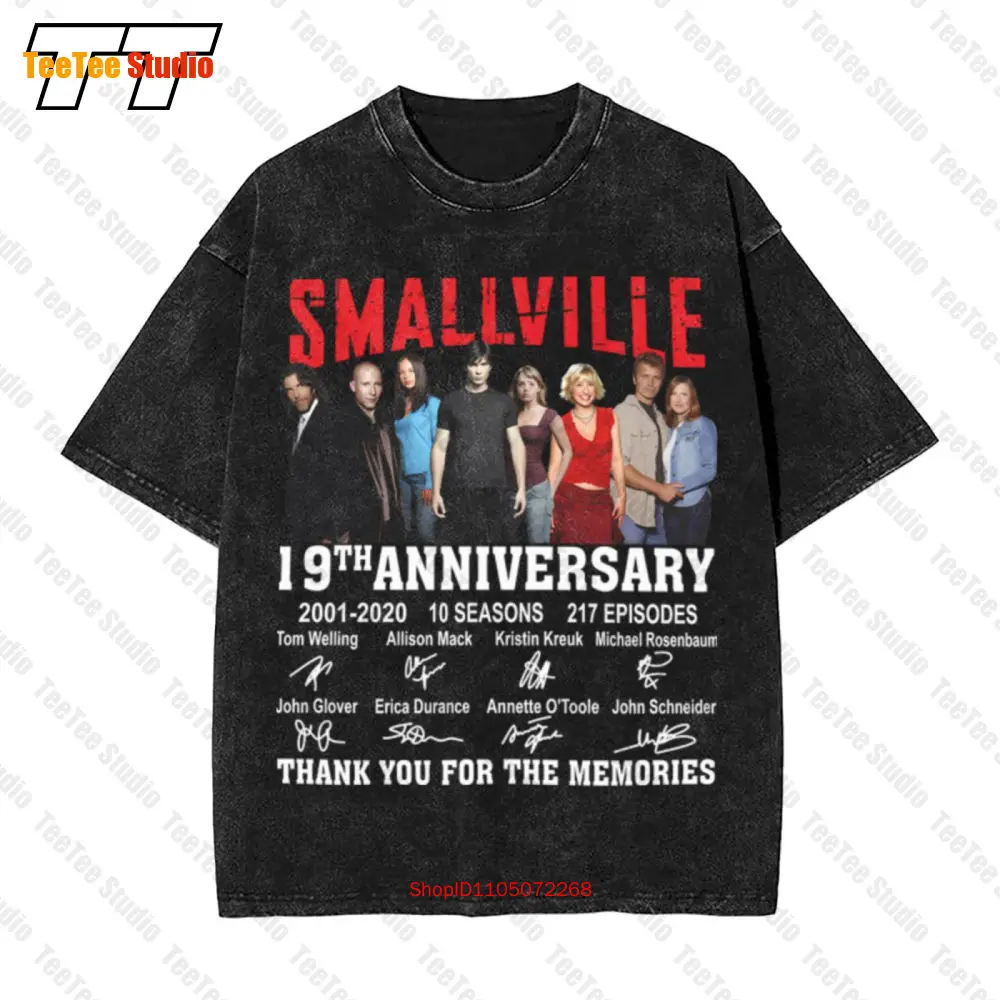 سمولفيل 19th الذكرى 2001 2020 10 مواسم 217 حلقة توقيع خمر المتضخم تي شيرت المحملة UM5U
