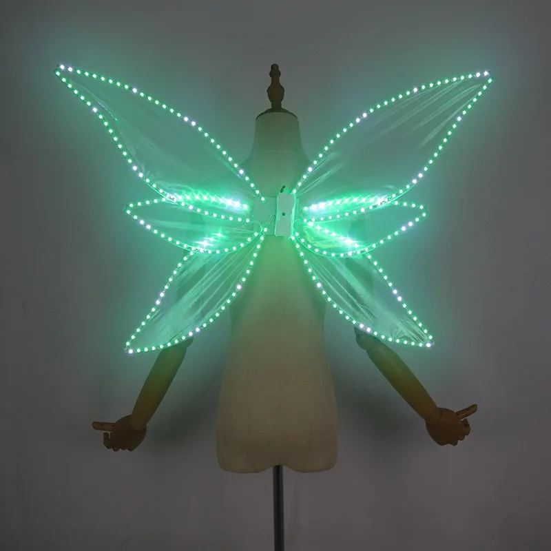 Asas brilhantes desempenho de palco cosplay adulto iluminar traje de fadas festa de halloween rave festival rave brilhante photoshoot novo