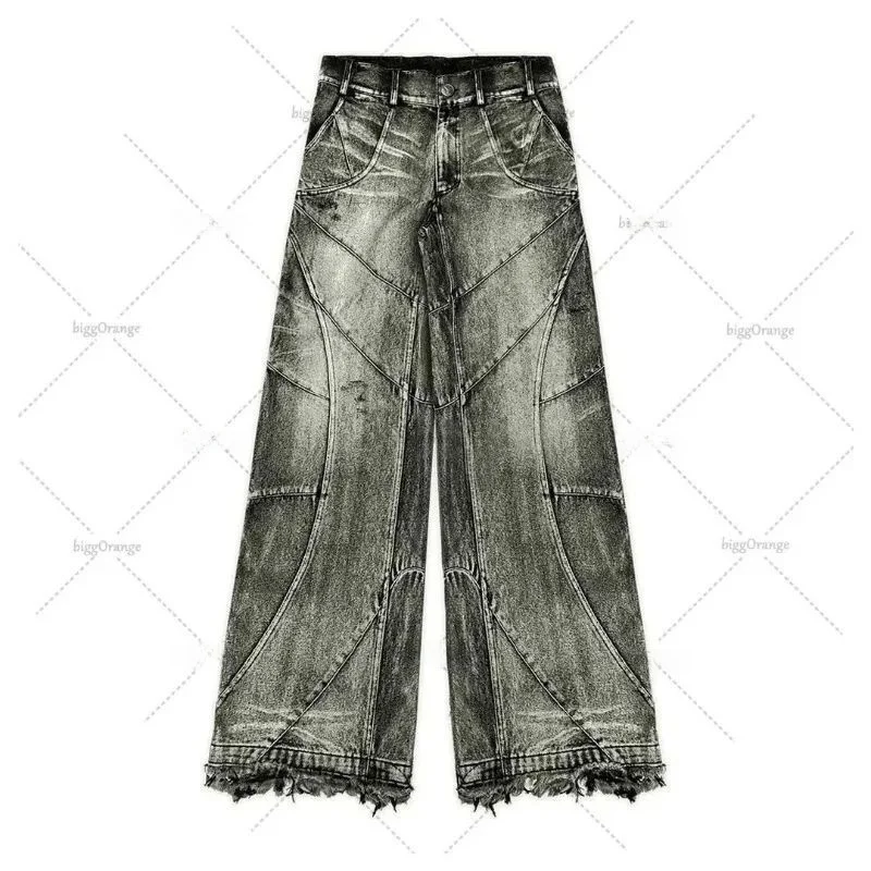 

Deeptown Y2k Gothic Vintage Women's Oversized Wide Leg Jeans Distred Five-Quarter Length Casual Comfortable Fit