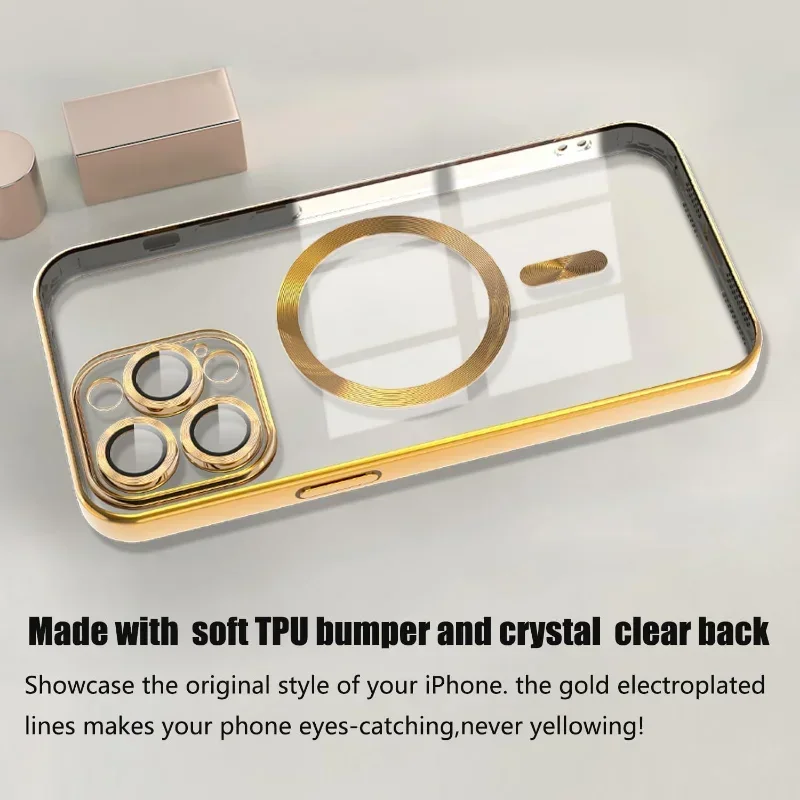 Funda con protección total y carga inalámbrica magnética para iPhone 18 17 16 15 14 13 12 Pro Max, con protector de cámara 6