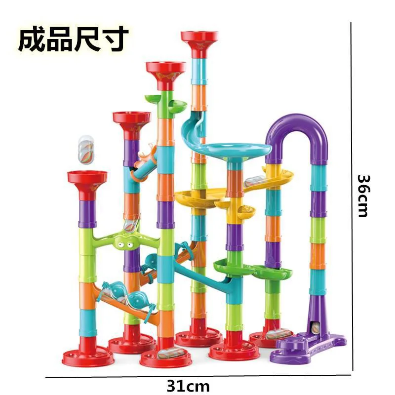 DIY Ejection Slide Track Building Block Maze Children Maze Ball Roll Birthday Variety Assembly Paradise Learning Puzzle Toy Gift