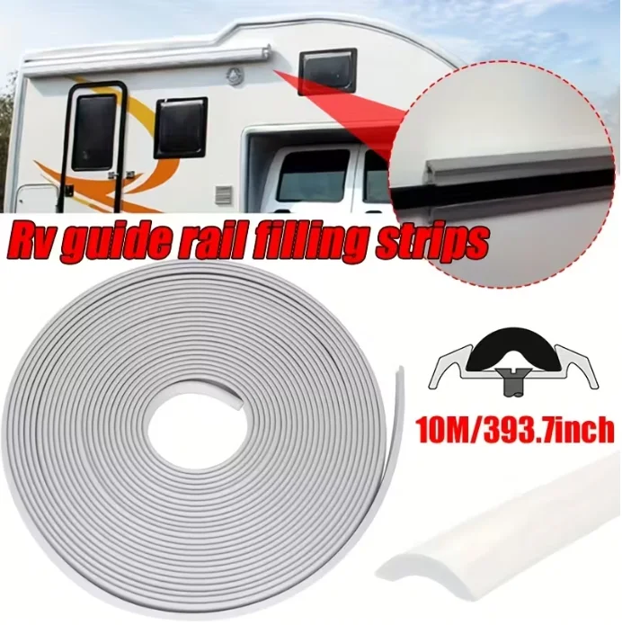 

10meters Caravan Motorhome Sunshade Guide Rail Decorative Strip Awning Rail Trim 12MM Strip Trailers For RV Camper Accessories