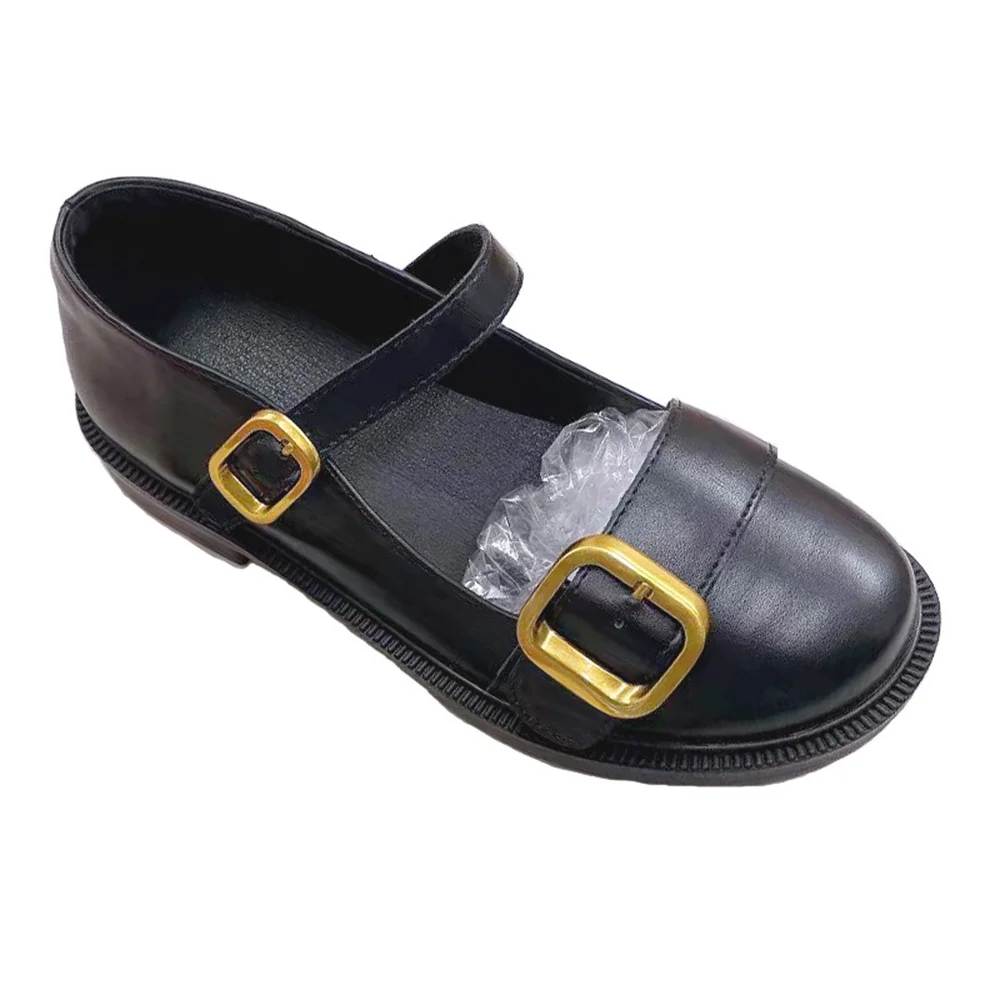Single shoe women 2024 JK small leather shoes women flat new spring and autumn French round head loafers retro Mary Jane shoes