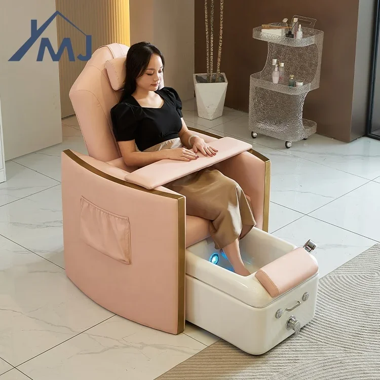 Nail Salon Electric Reclining Manicure Foot Spa Chair Pink Pedicure Chair