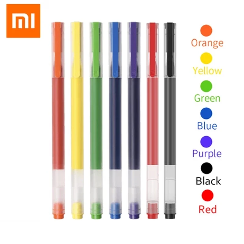 NEW Xiaomi Mijia Super Durable Colorful Writing Sign Pen 7 Colors Mi Pen 0.5mm Gel pen Signing Pens For School Office Drawing