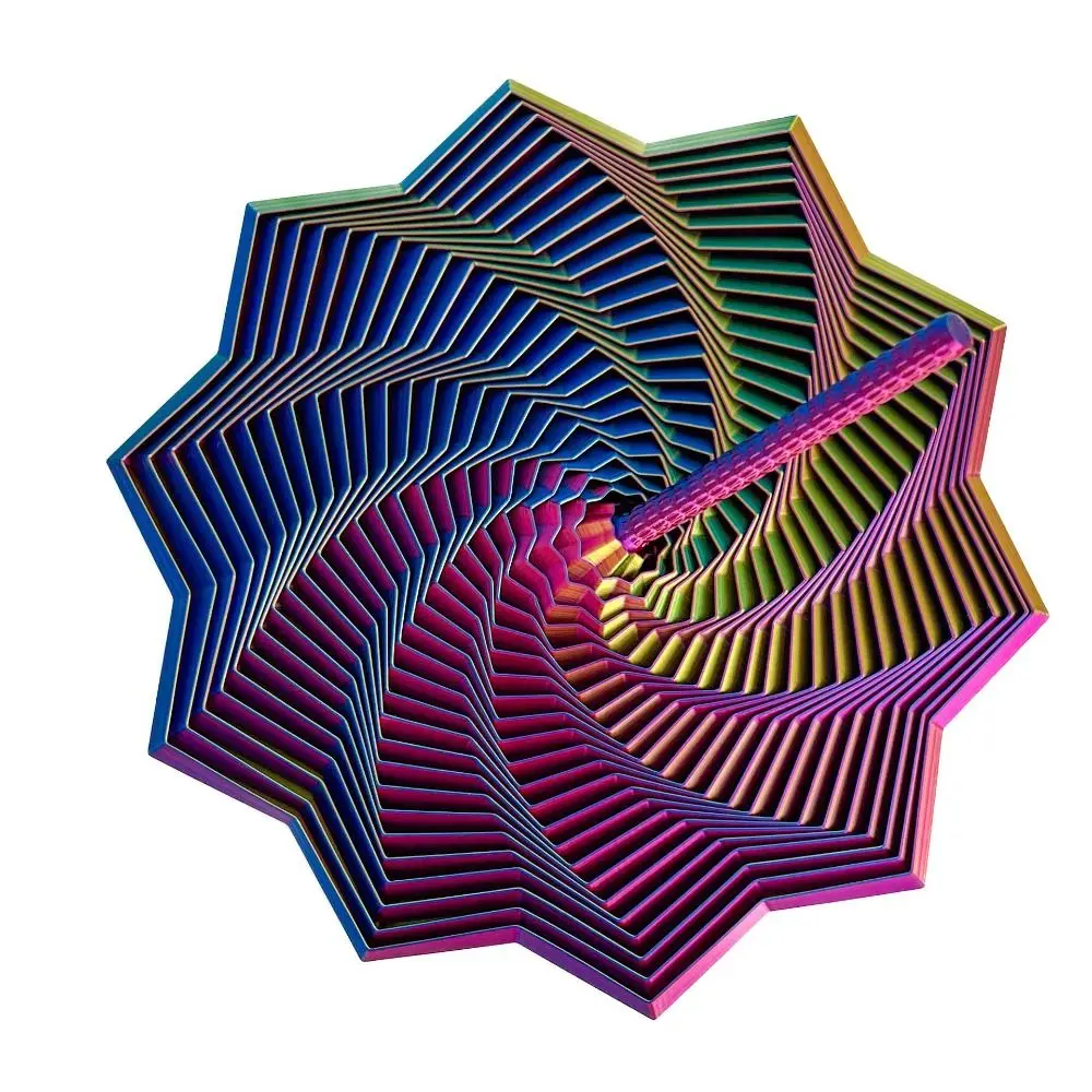 3D Printing Fractal Fidget Star Model Visual Illusion Geometric Design Spirals Sensory Creativity Relaxation AntiAnxiety