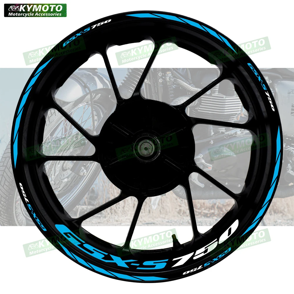 

Для GSX-S750 GSXS750 аксессуары для мотоциклов 17-дюймовые наклейки на передние и задние колеса обтекатель ступицы колеса светоотражающие наклейки