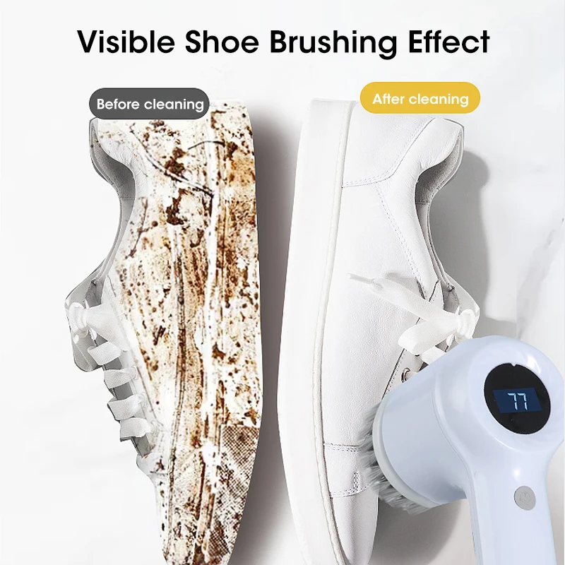 Electric Cleaning Brush Multi-function 5-in-1 Long Battery Life Waterproof Kitchen Kitchenware Shoes Tile Bathroom USB Charging