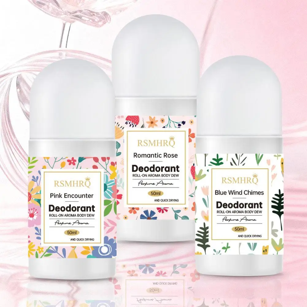 50ml Original Deodorant Romantic Rose Scent Roll-On Aroma Body Dew Blue Wind Chimes Pink Encounter Quick-Drying Antiperspirant