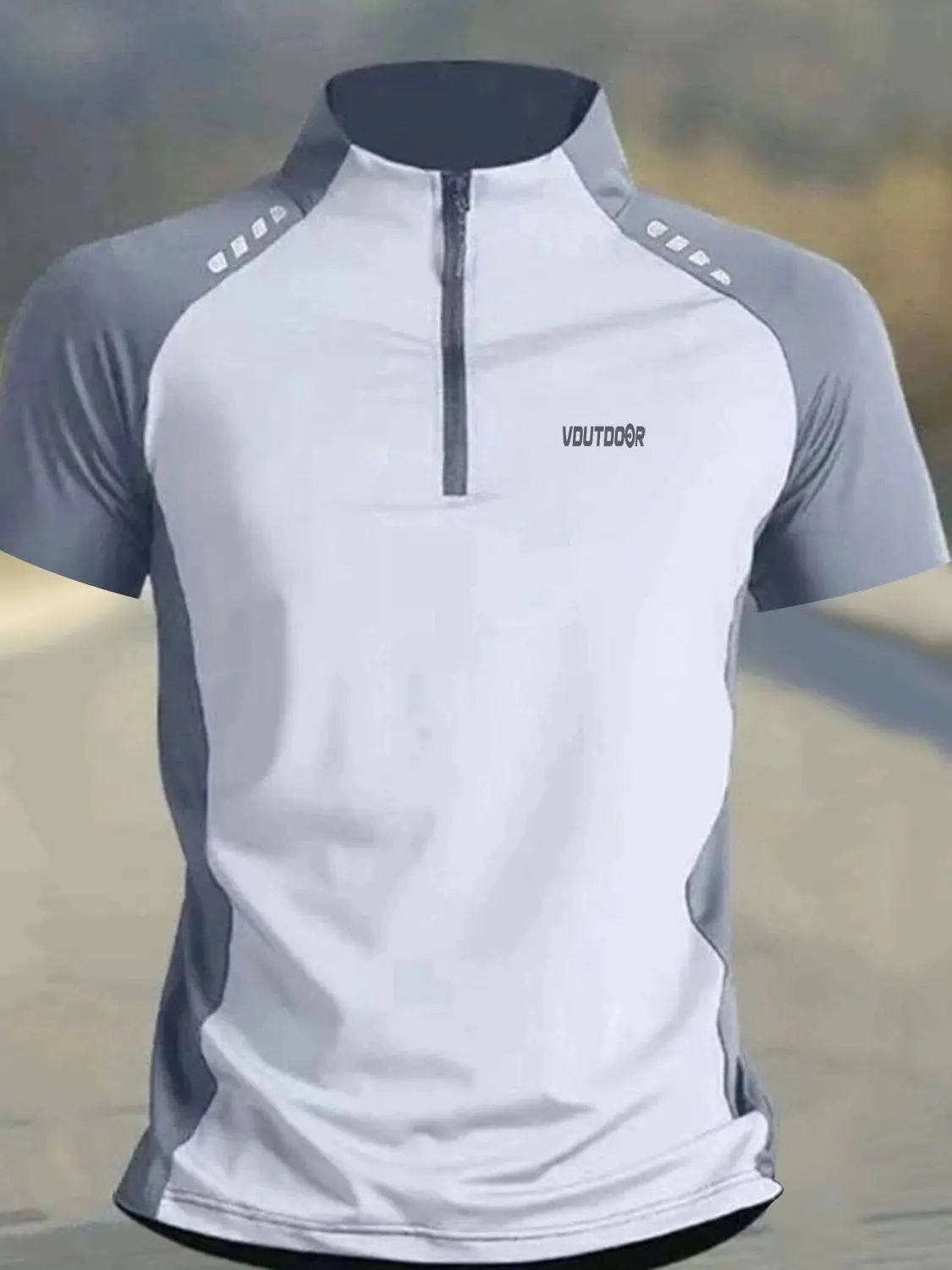 Oregon Plan Outdoor Sports Short Sleeve T-Shirt Sweat Wicking Fitness Half Zip Cycling Quick Dry Top Breathable round Neck Tr...