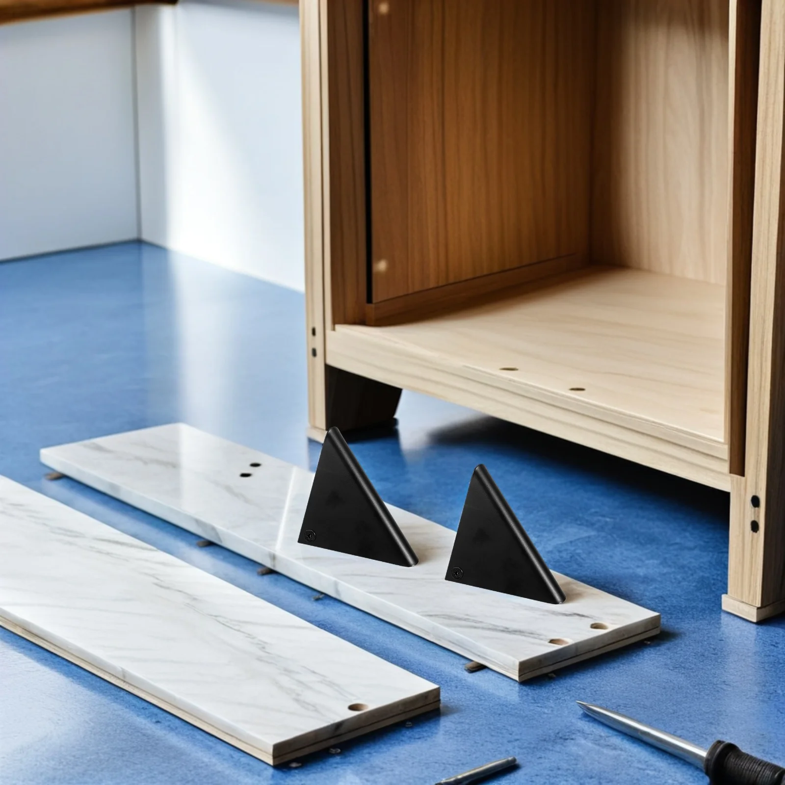 

2pcs 65X65X54Mm Triangle Corner Braces Metal Shelf Bracket For Wood Shelves Heavy Duty Wall Mount Support Floating Shelf