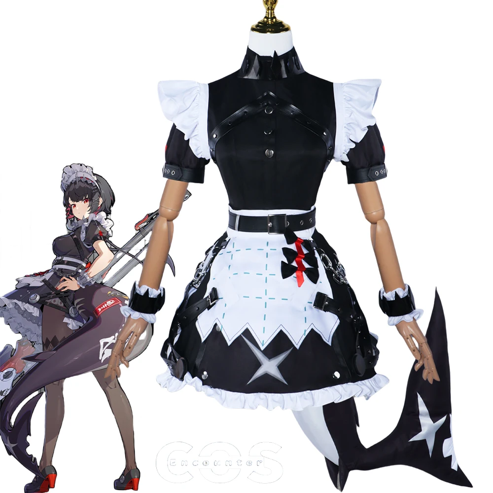 

Game Zenless Zone Zero Ellen Joe Cosplay Costume Adult Women Shark Maid Lolita Uniform Dress Suit Halloween Party Clothes Outfit