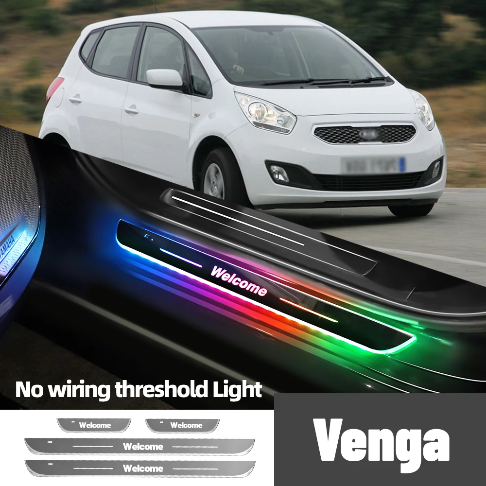 

For Kia Venga 2009-2019 2012 2015 2017 2018 Car Door Sill Light Customized Logo LED Welcome Threshold Pedal Lamp Accessories