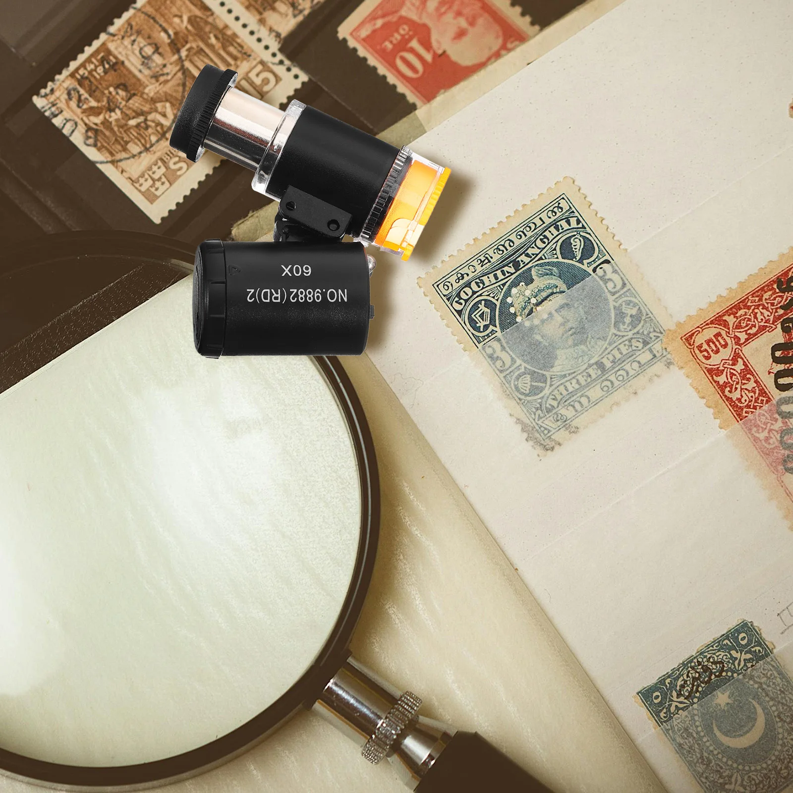 

Handheld Microscope 60X Magnification Portable Mini Microscope for Detailed Examination of Coins Fabrics Printing Defects