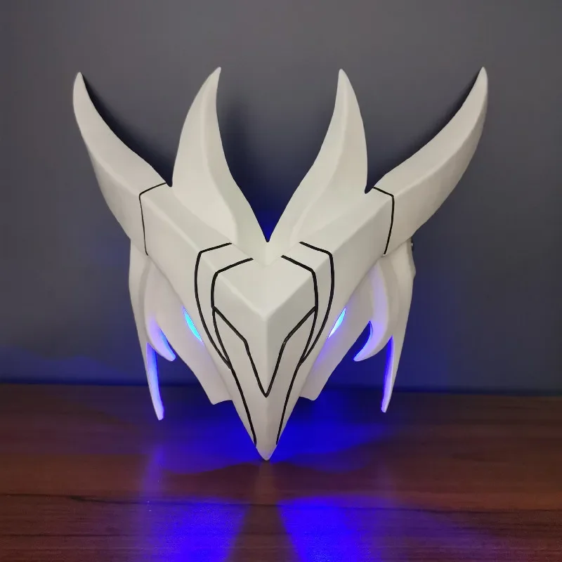 LOL Heartsteel Yone Cosplay para homens e mulheres, festa de Halloween, acessórios de carnaval, máscara de resina com luz LED