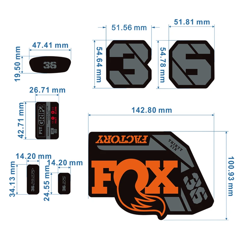 2021 fox36 AM front fork sticker all terrain mountain bike front fork sticker FOX 36 bicycle color changing sticker waterproof