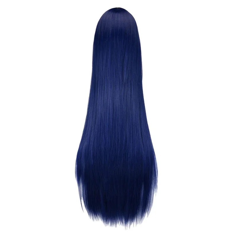 Gra LOL Ahri 100cm długa ciemnoniebieska peruka dziewięcioogoniasty lis kobiety włosy termoodporne przebranie na karnawał peruki