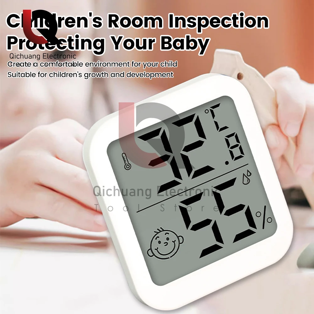 1 Stück Digital Temperatur Hygrometer hohe Präzision LCD Digital Thermometer mit Metallst änder tragbare Heim zubehör Weiß