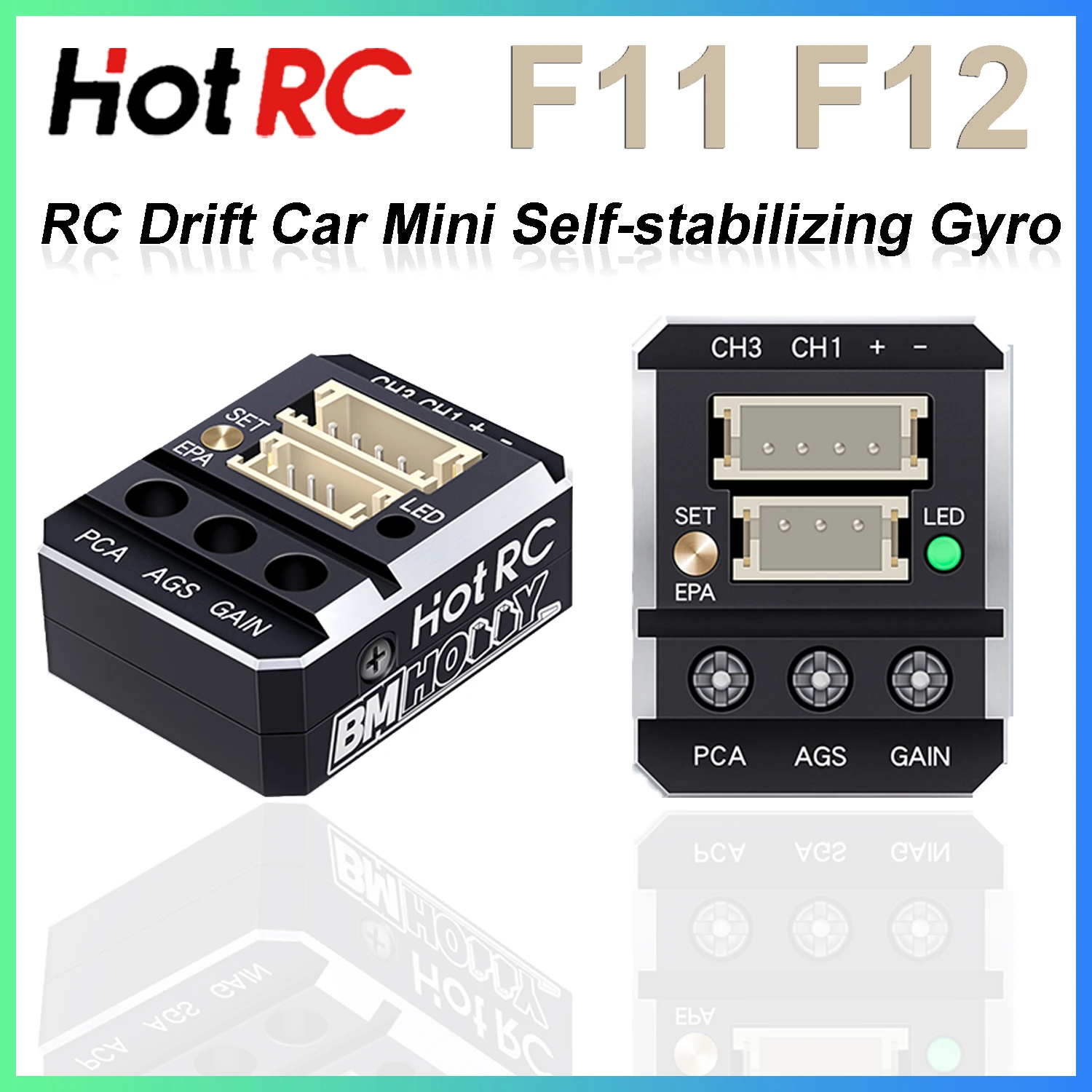 HOTRC F11 F12 Drift Car Mini Self-stabilizing Gyro Metal/Plastic Casing for RC Large Footed Mosquito Cars Model Toy Accessory