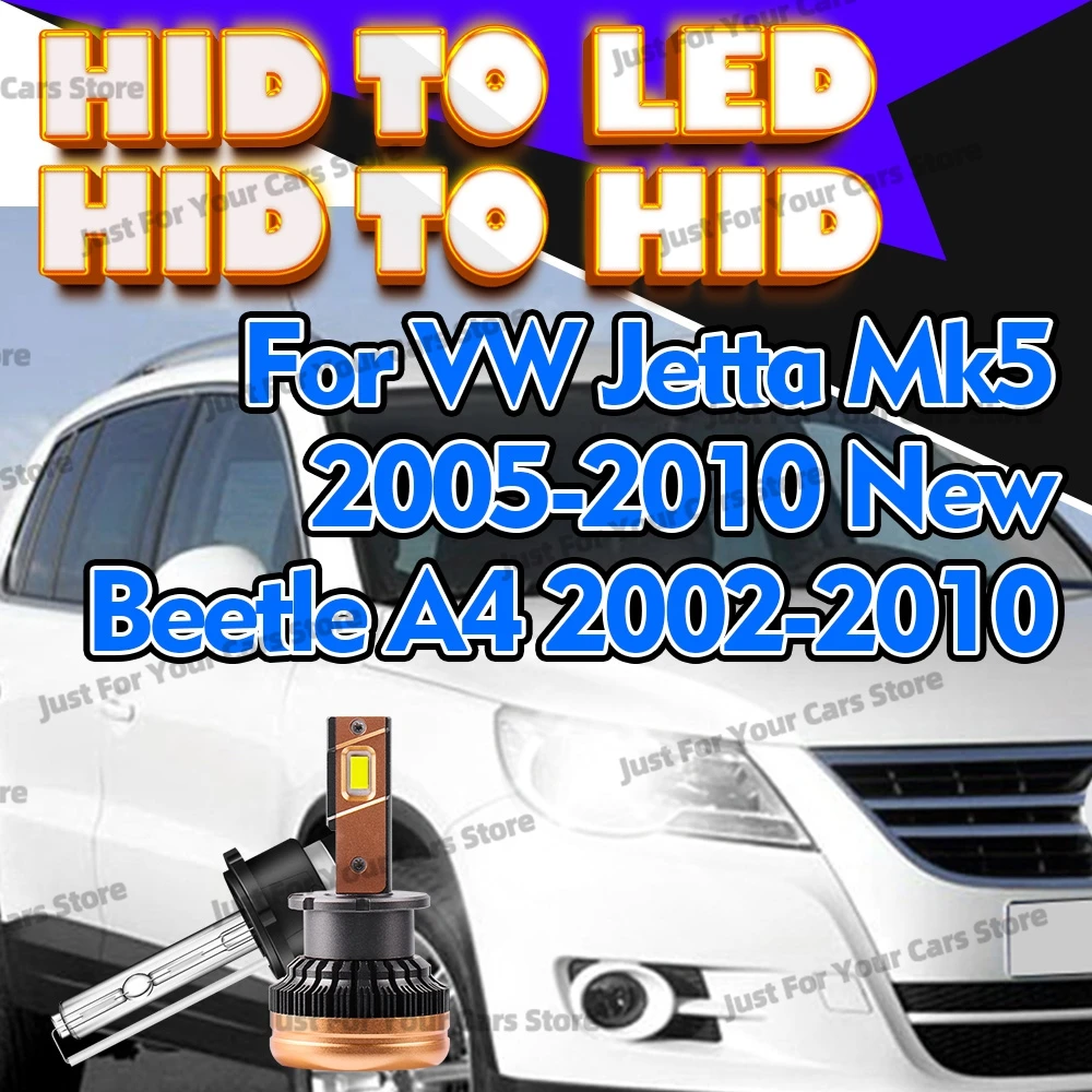 

2 шт. для VW Jetta Mk5 2005-2010 новый Beetle A4 2002-2010 6000K лампы для фар светодиодные/HID ксеноновые D2S фары