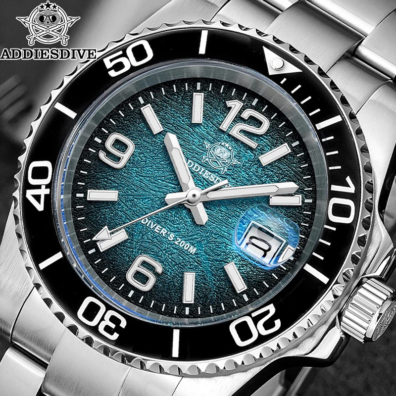 

ADDIESDIVE New Quartz Watches 41mm Japan 2115 AR Coated 200m Waterproof Diver Watch BGW9 Super Luminous Stainless Mens Clock