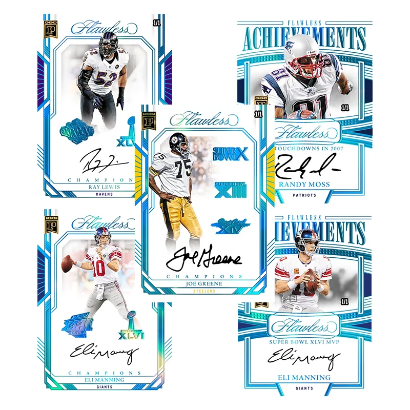 Panini NFL Rugby Star carte bricolage fait maison Eli Manning Randy Moss Ray Lewis Signature Collection carte jouets cadeau
