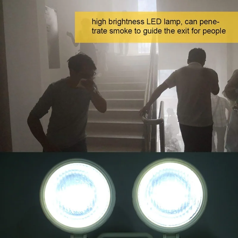 2W Dual Lamp Head Exit 9 LEDs Emergency Light